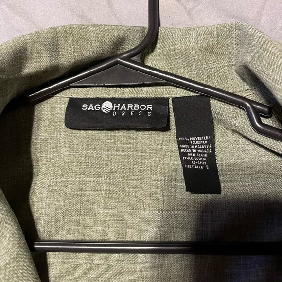 Green short sleeve button down top - Picture 3 of 3